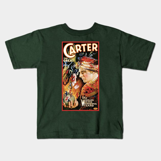 Vintage Magic Poster Art, Carter the Great Kids T-Shirt by MasterpieceCafe